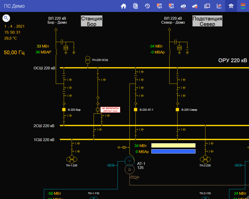 Веб-Клиент10 «ОИК Диспетчер НТ» на экране ПК