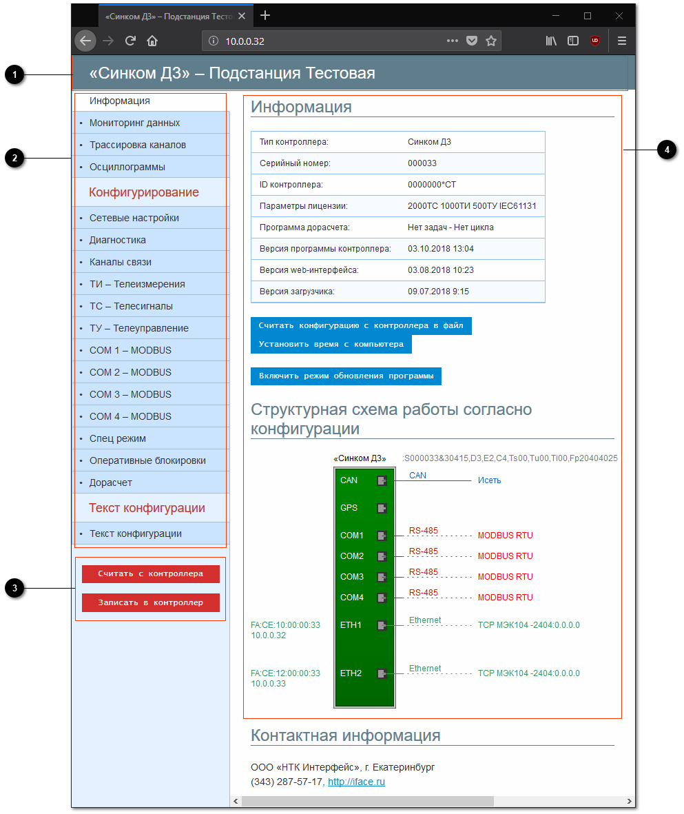 4.2. Интерфейс Web-конфигуратора